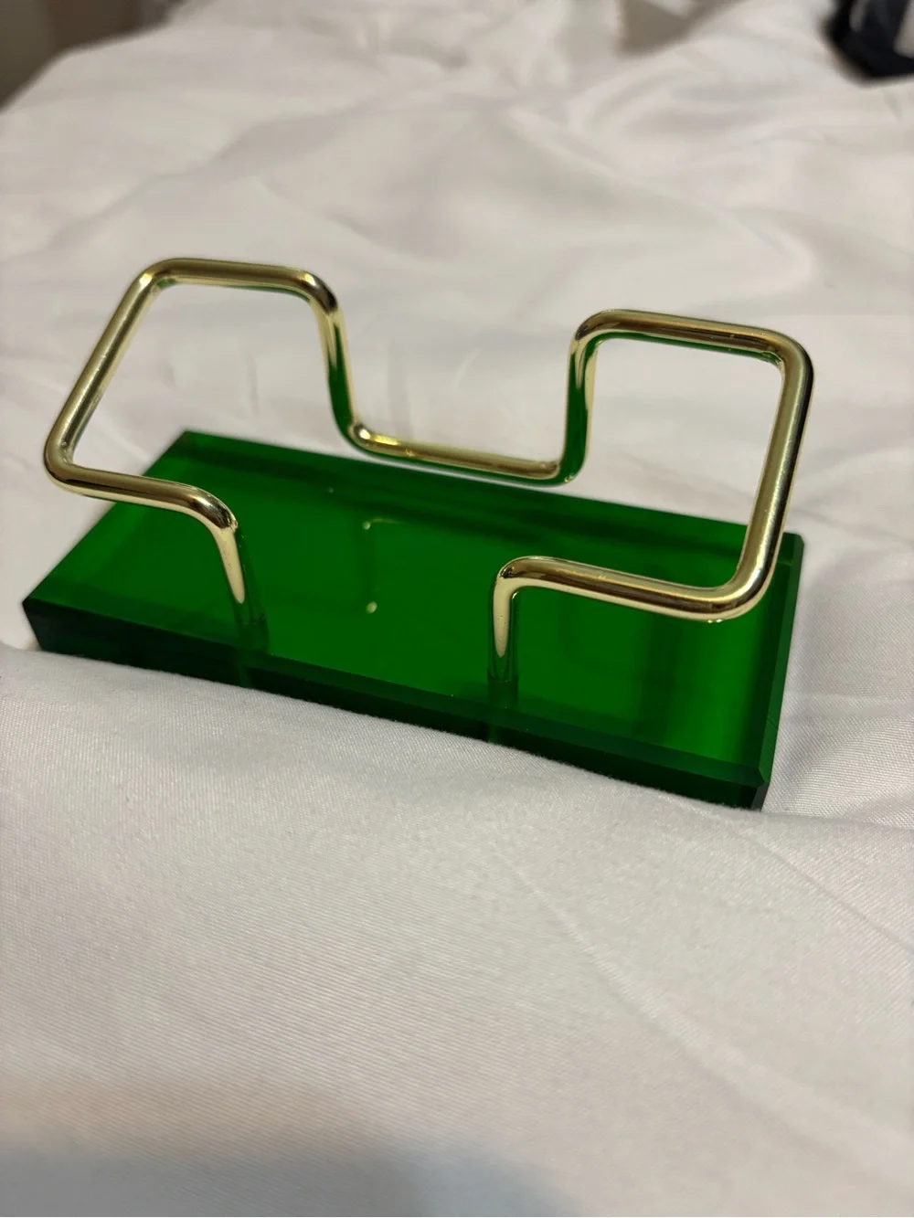 Emerald/gold accented card holder